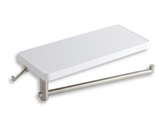 Polcok – Novaservis Polička s držákem na ručník Bílá/chrom s háčkem, plast, , 65582,1