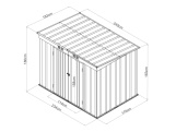 Zahradní domek kovový 2,4 x 2,8 m s pultovou střechou antracit Riwall PRO RMSP 9x8 Anthracite LUX