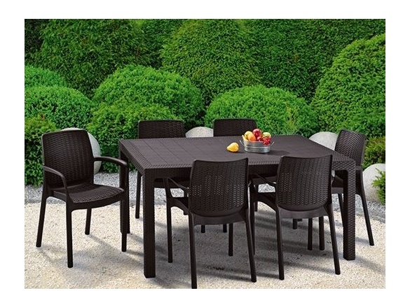 Keter Jídelní stůl  Box Melody - 161 x 95 x 75 cm - hnědý