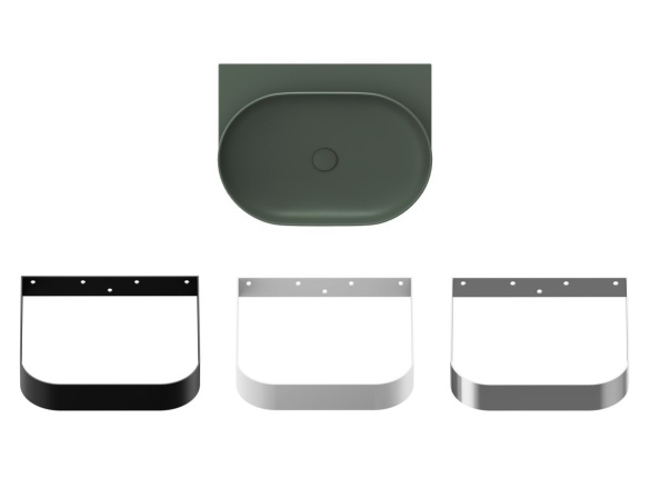 Ravak Umyvadlo Yard 60, bez otvoru pro baterii, bez přepadu, černá matná