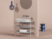 Ravak Umyvadlo Yard 80, bez otvoru pro baterii, bez přepadu, Alabaster Pink