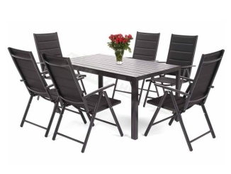 Bútor –  Home & Garden Zahradní nábytek Ibiza Alu Black / Black 6+1