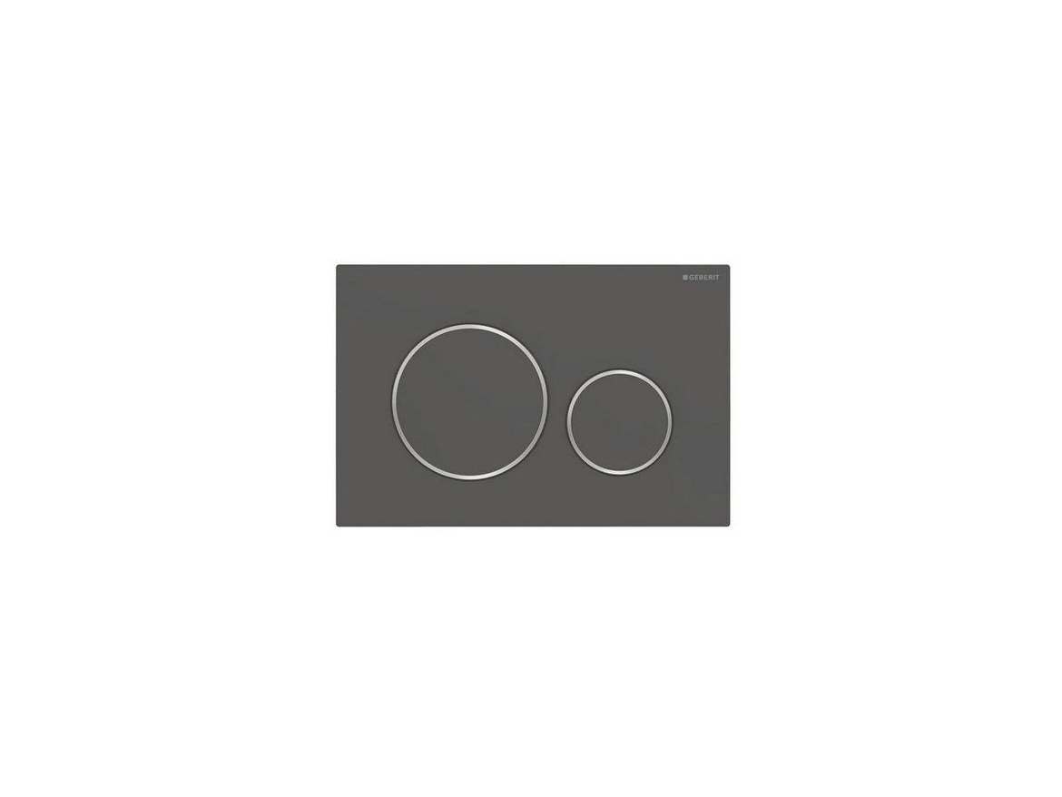 Geberit Deska ovládací GEBERIT SIGMA 20 černá matná, kroužky chrom lesk 115.882.14.1