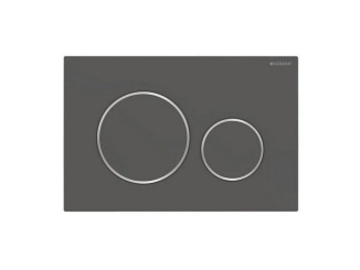 Öblítőgombok –  Geberit Deska ovládací GEBERIT SIGMA 20 černá matná, kroužky chrom lesk 115.882.14.1