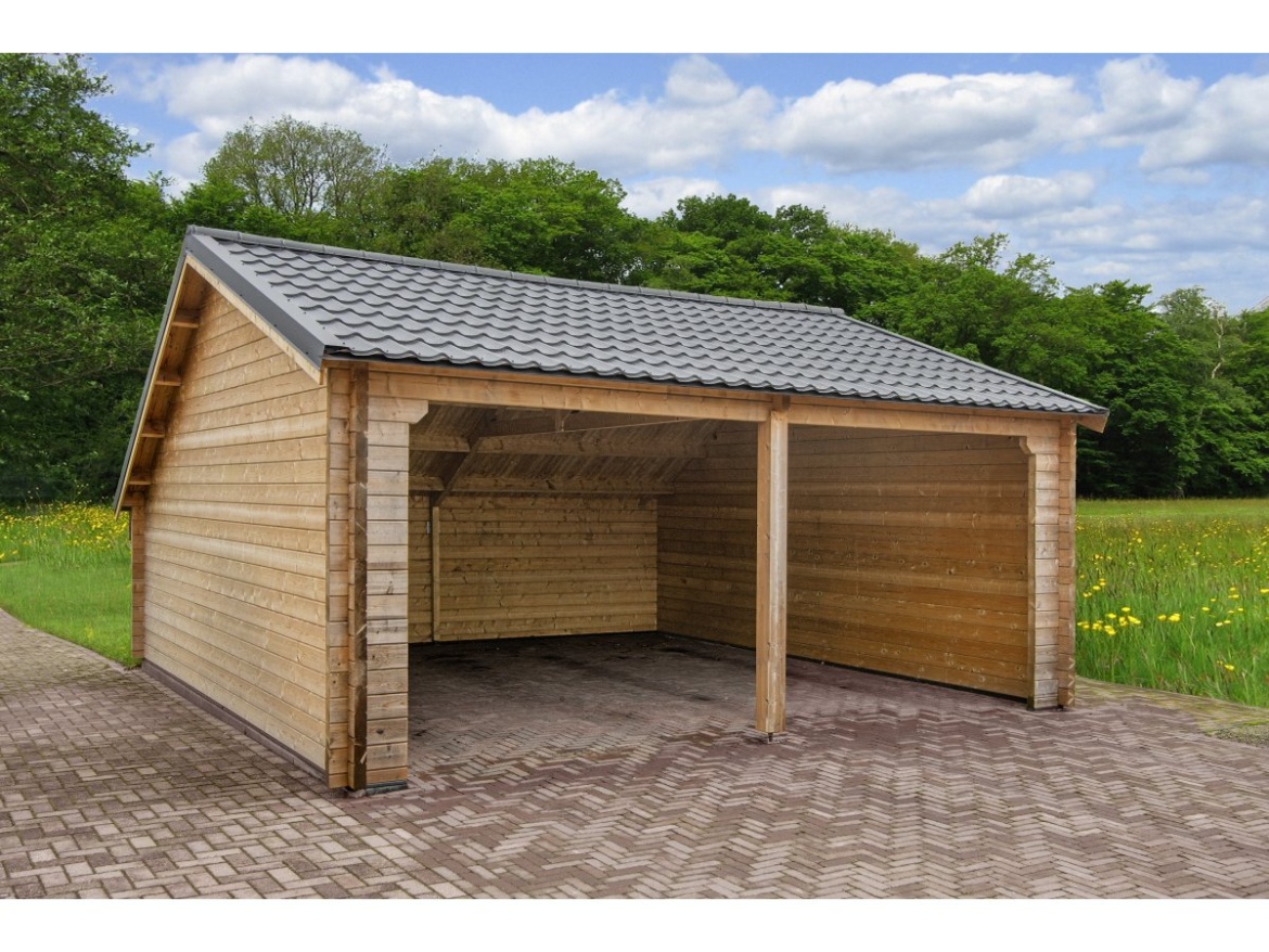 Tuindeco Nysse Garage/open-sided barn | 70mm | impregnated green