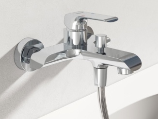 Csaptelepek –  Ravak FL 022.20BLM Vaňová nástenná batéria bez sprchového setu, čierna matná