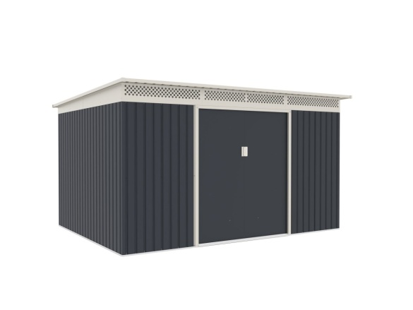 Plechový záhradný domček G21 GRAH 915 - 340 x 269 cm, antracitový