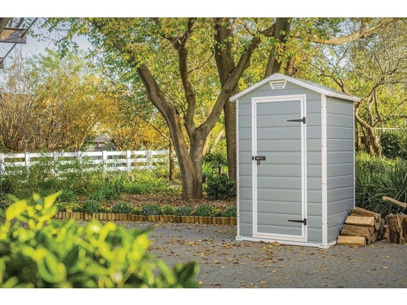 Plastový zahradní domek Keter MANOR 4 x 3 šedý, s podlahou