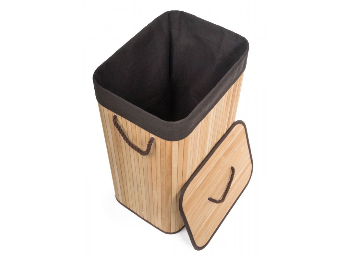 G21 Koš na prádlo  72 l, bambusový s hnědým košem