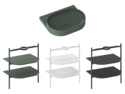 Ravak Umyvadlo Yard 60, s otvorem pro baterii, bez přepadu, Grey Green