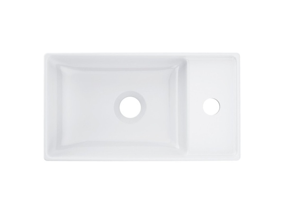 Ravak Umývátko Veda Slim 40, s otvorem pro baterii, bez přepadu, bílá matná