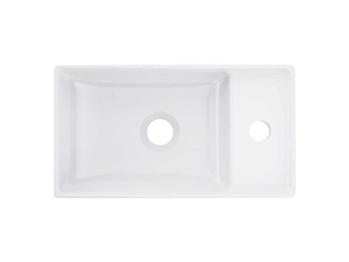 Ravak Umývátko Veda Slim 40, s otvorem pro baterii, bez přepadu, černá matná