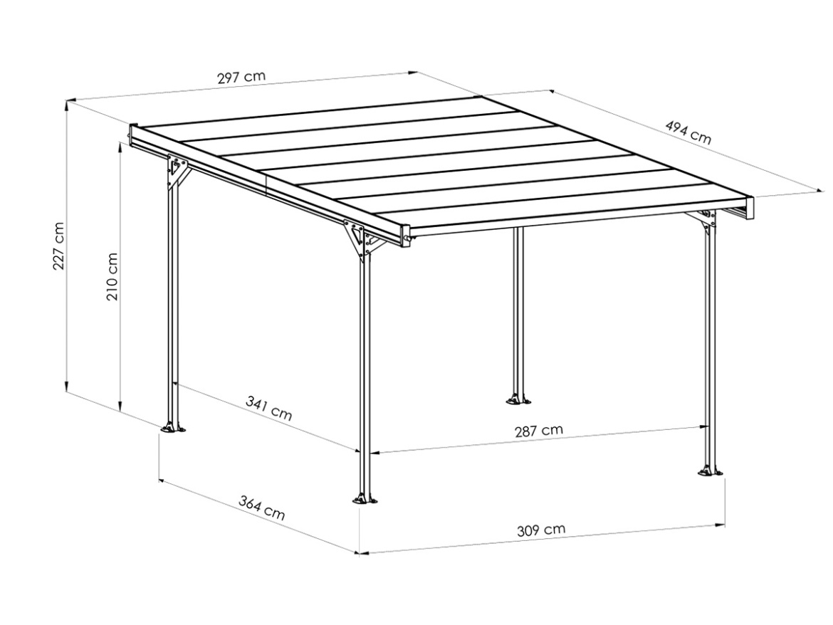 Prístrešok na auto Trigano Jardin Mistral