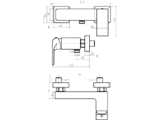 Novaservis –  Novaservis Sprchová baterie Nobless Sharp 150 mm, chrom, nástěnná, bez příslušenství,  37061/1,0