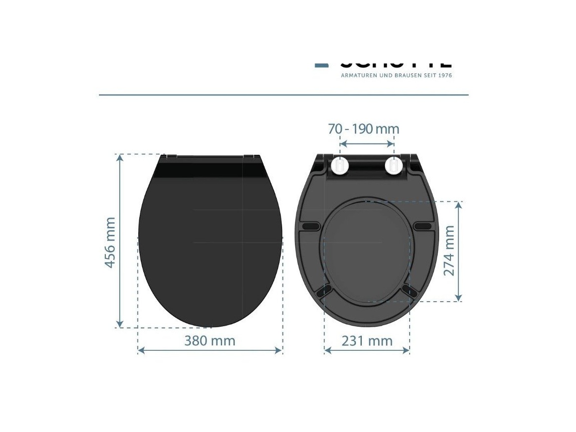 WC sedátka, záchodová prkna Schütte SLIM BLACK| Duroplast, Soft Close