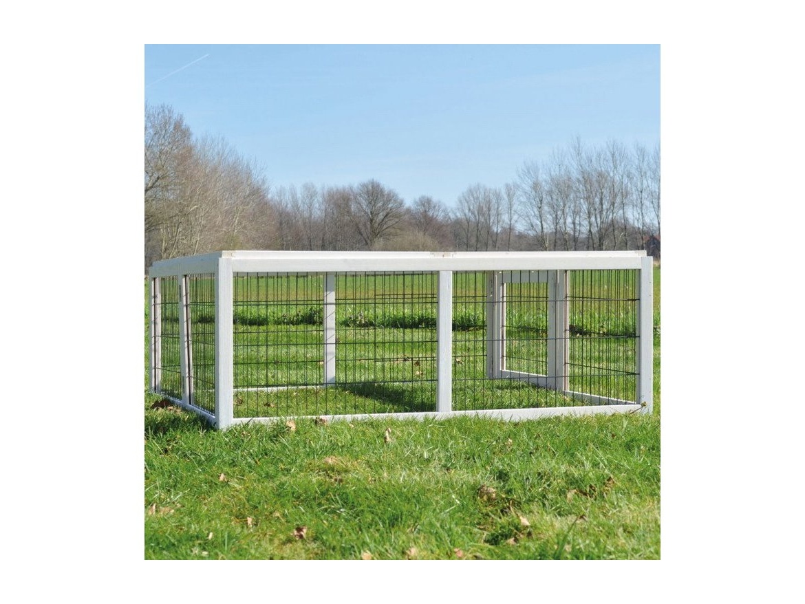 Scobax Dřevěný výběh pro králíky - bílý XL