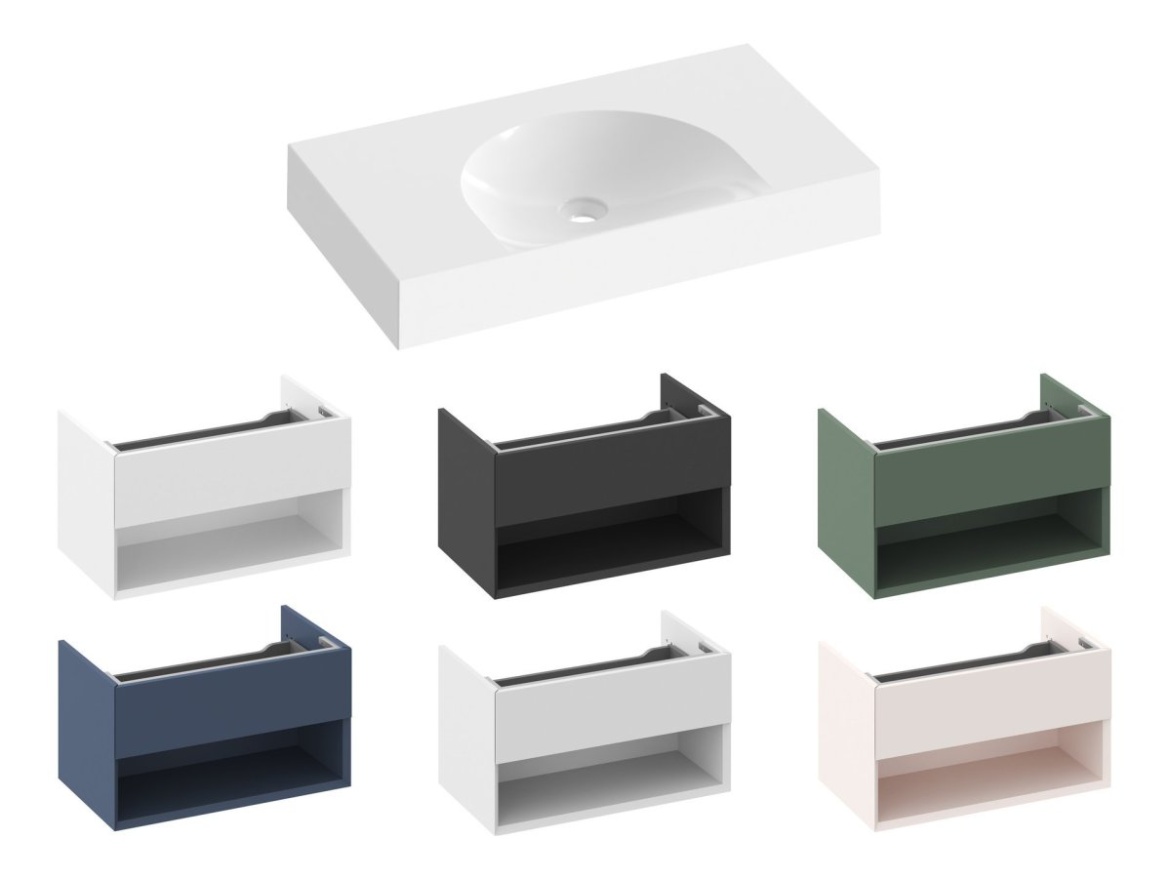 Ravak Umyvadlo Lite 80/45 S, bez otvoru pro baterii, bez přepadu