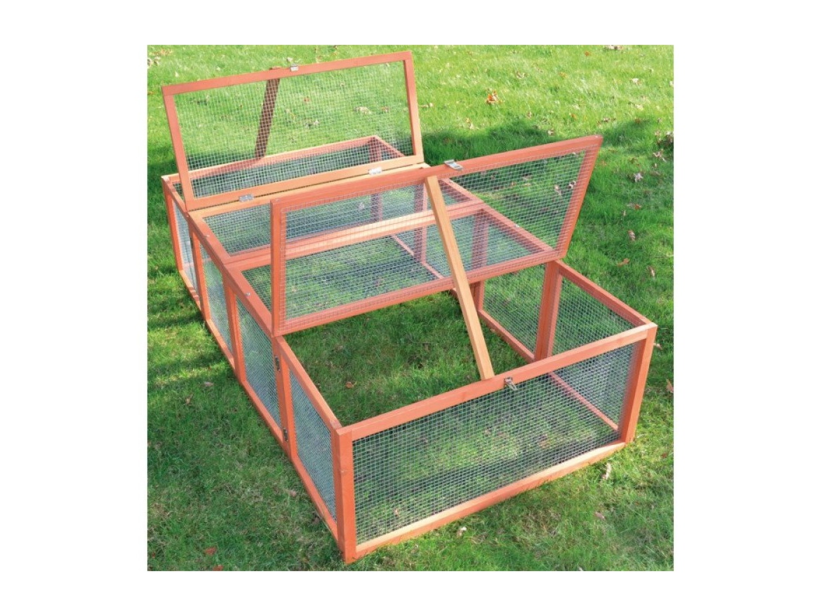 Scobax Dřevěný výběh pro králíky - hnědý