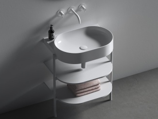 Sanitární keramika –  Ravak Umývadlo Yard 60, bez otvoru pre batériu, bez prepadu, Grey Green