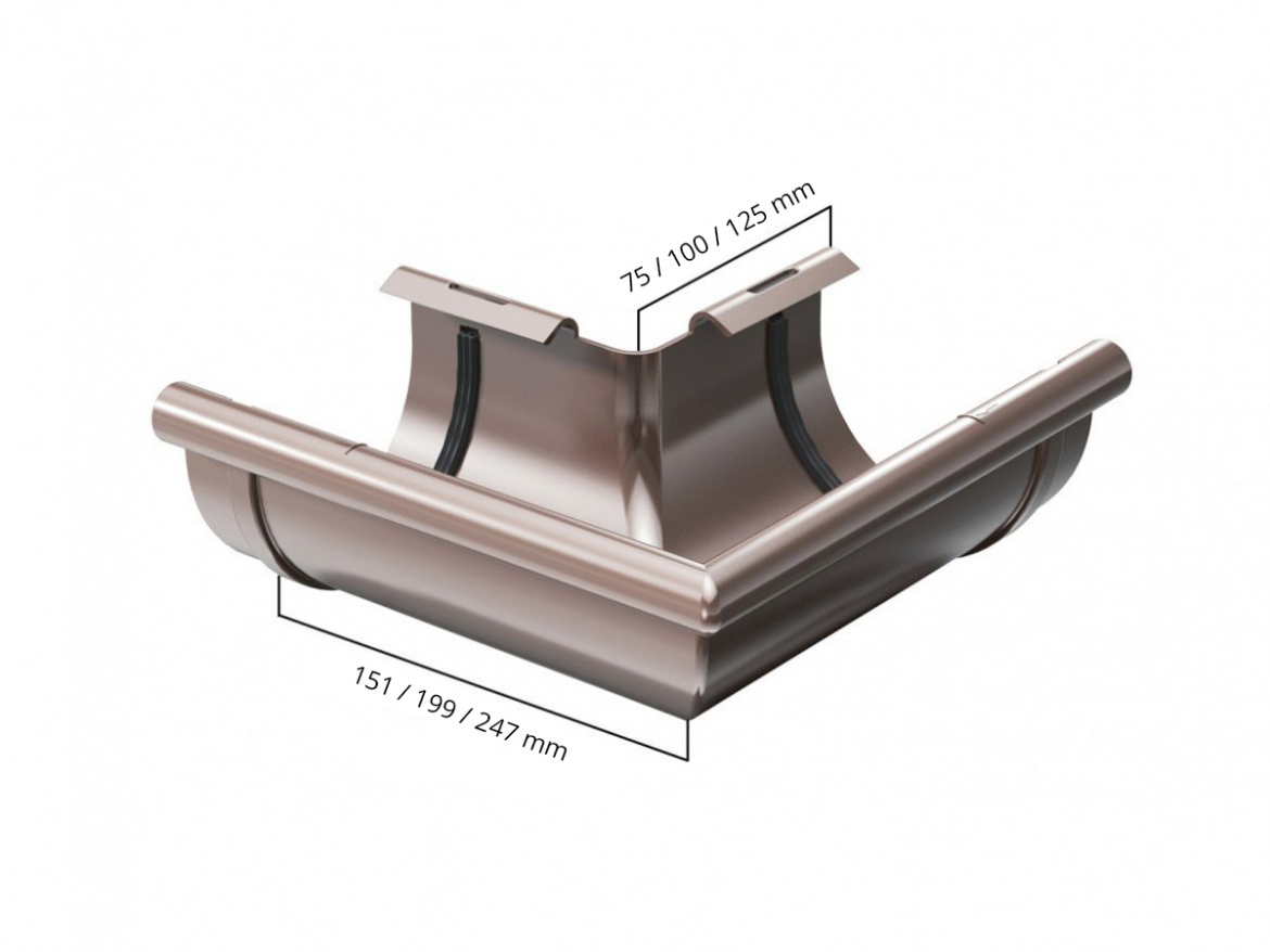 Roh žlabový vnější GMT