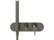 Ravak ES 068.20GB.O3.RB07D.+S Podomítková baterie 3-cestná bez tělesa, se sprchovým setem, Graphite Brushed