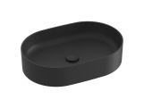 Ravak Umývadlo Ceramic Slim O 55, bez otvoru pre batériu, bez prepadu, antracit