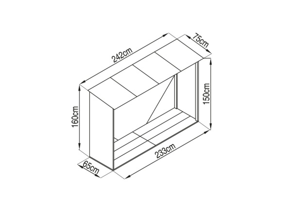 G21 Přístřešek na dřevo  WOH 181 - 242 x 75 cm, antracitový