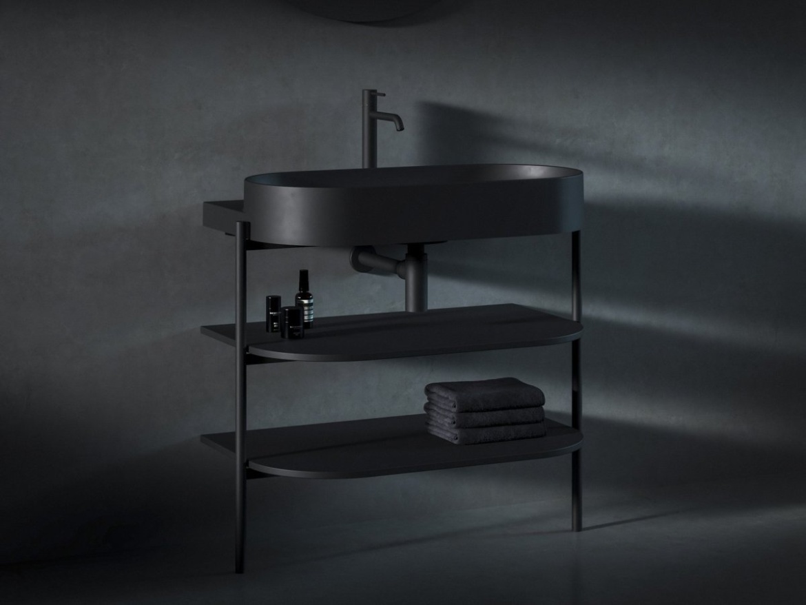 Ravak Umyvadlo Yard 80, s otvorem pro baterii, bez přepadu, Grey Green