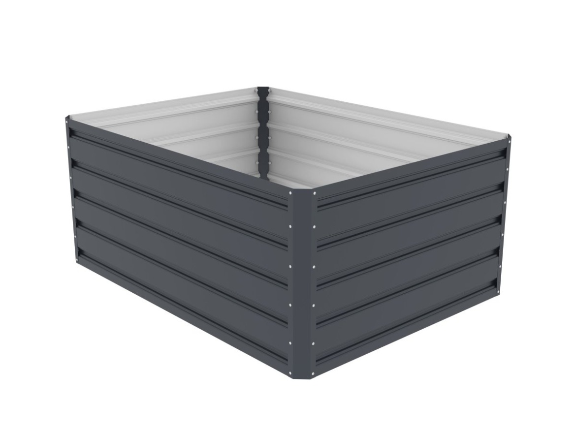 G21 Vyvýšený záhon  Daisy 120 x 90 x 52 cm, plechový, antracitový