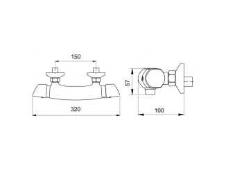 Novaservis –  Novaservis Sprchová baterie Metalia 57 150 mm, chrom, nástěnná, termostatická, bez příslušenství,  57960/1,0