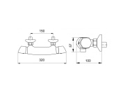 Novaservis Sprchová baterie Metalia 57 150 mm, chrom, nástěnná, termostatická, bez příslušenství,  57960/1,0