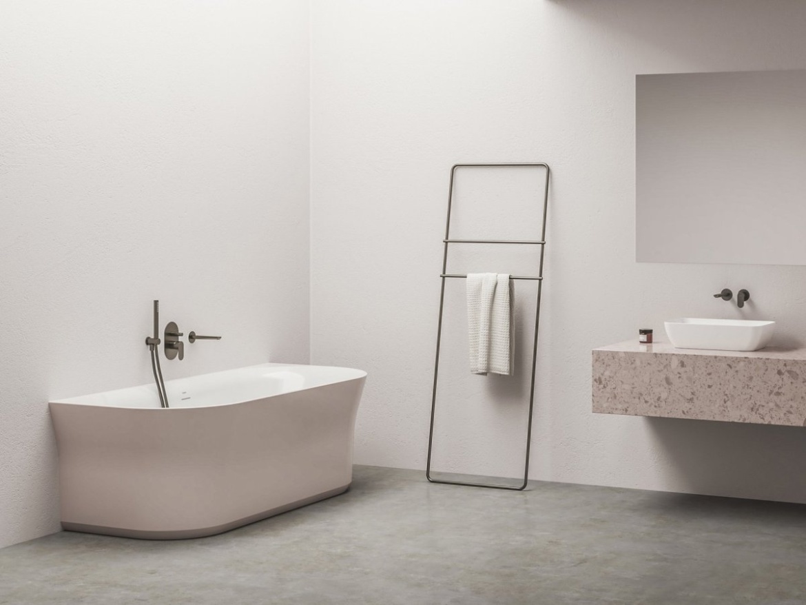 Ravak Vaňa Ypsilon Wall 178x86, voľne stojaca, Grey Green/biela, krytka odtoku biela/čierna/chróm