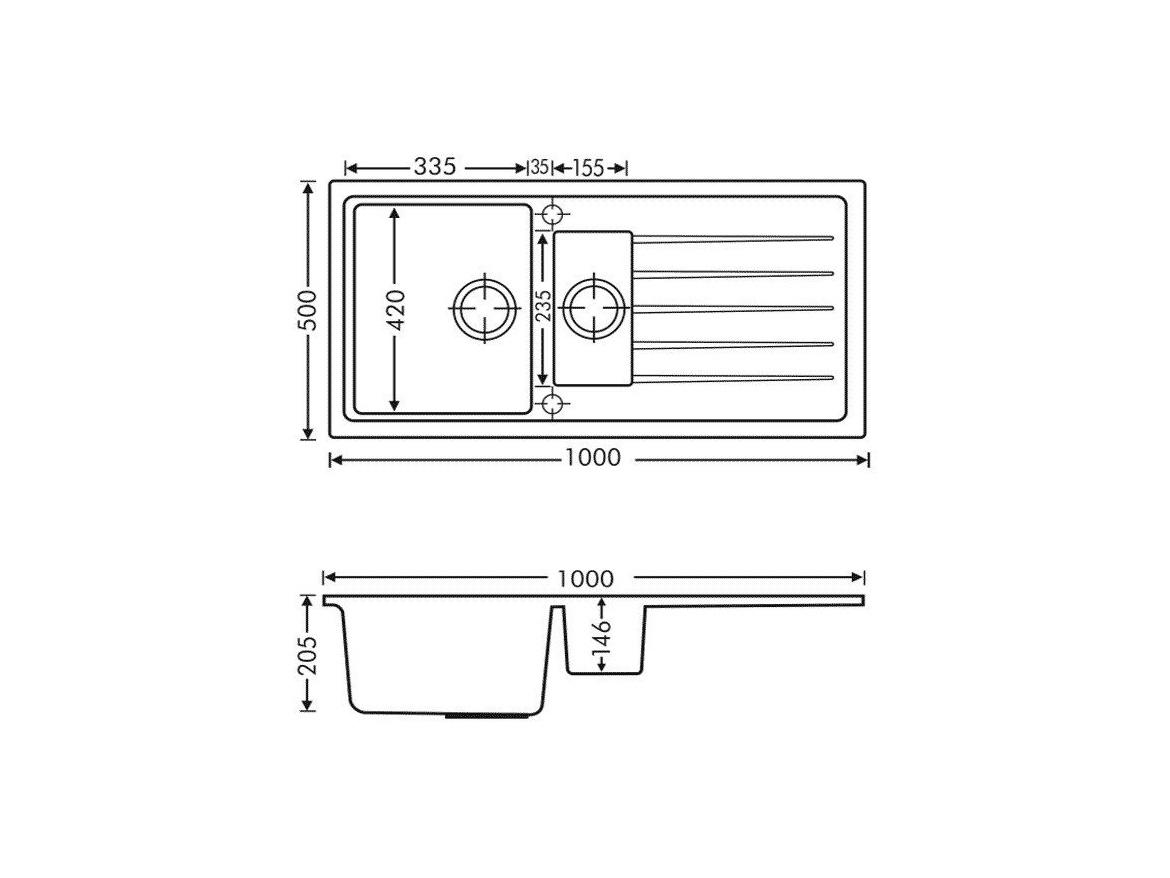 Kuchyňské dřezy Granisil Vivaldi 1000.10
