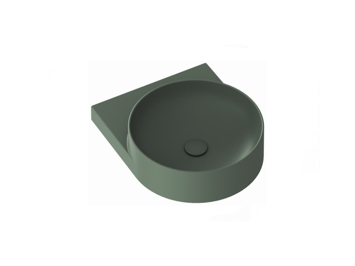 Ravak Umyvadlo Yard 40, s otvorem pro baterii, bez přepadu, Grey Green