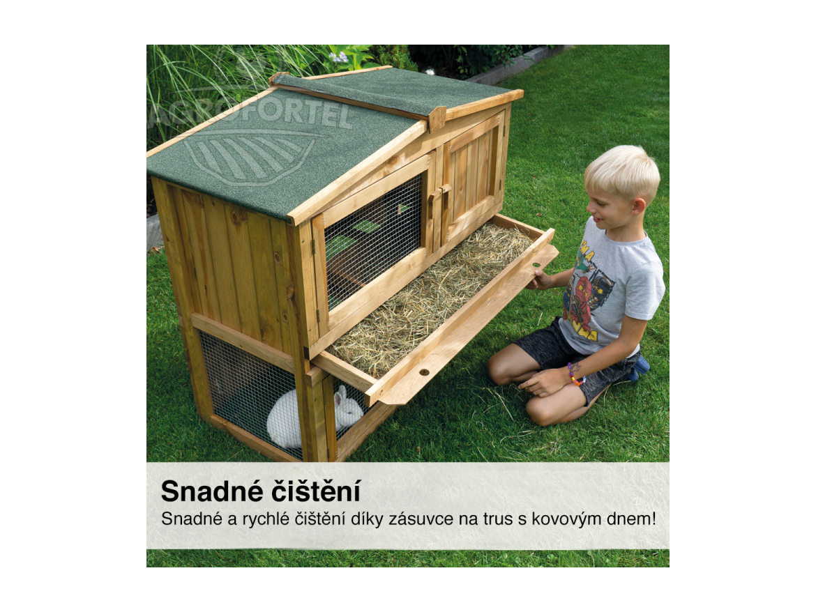 Scobax Dřevěná králíkárna VIMPERK, 1060x530x910 mm