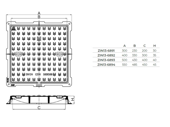 Poklop Gutta s rámem