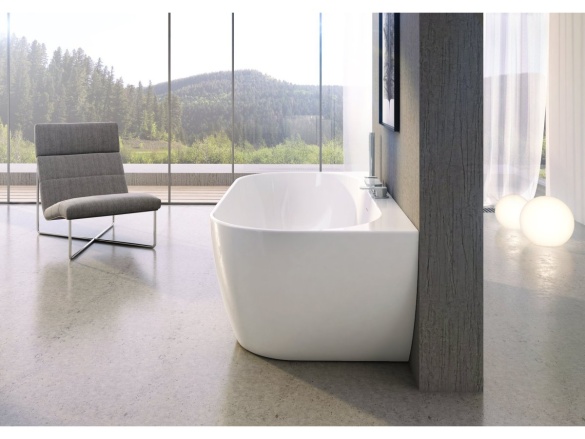 Ravak Vaňa Freedom Wall 166x80, voľne stojaca, biela, krytka odtoku biela/čierna/chróm