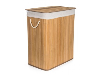Koše na prádlo –  G21 Koš na prádlo  105 l s rozdělovačem, bambusový s bílým košem