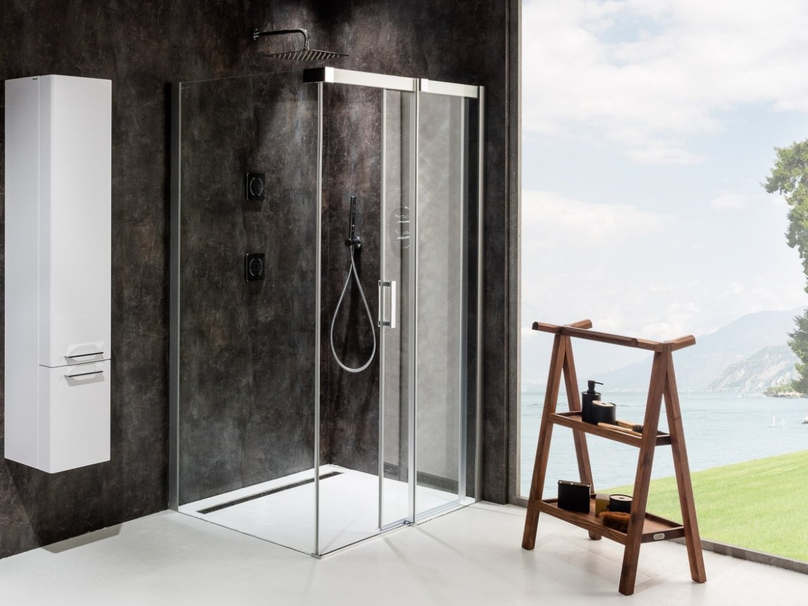 Ravak MSDPS 100x80 L, satin+transparent