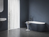 Ravak Vana Freedom Wall II Tec 170x87, volně stojící, Smoke Grey/bílá, krytka odtoku bílá/černá/chrom