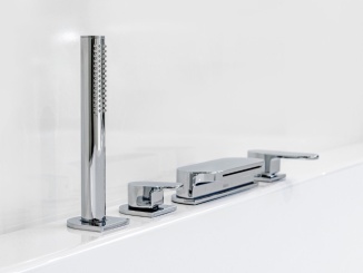 Csaptelepek –  Ravak CR 025.00CR Vaňová 4-otvorová batéria so sprchovým setom, vodopád, chróm