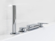 Ravak CR 025.00CR Vaňová 4-otvorová batéria so sprchovým setom, vodopád, chróm