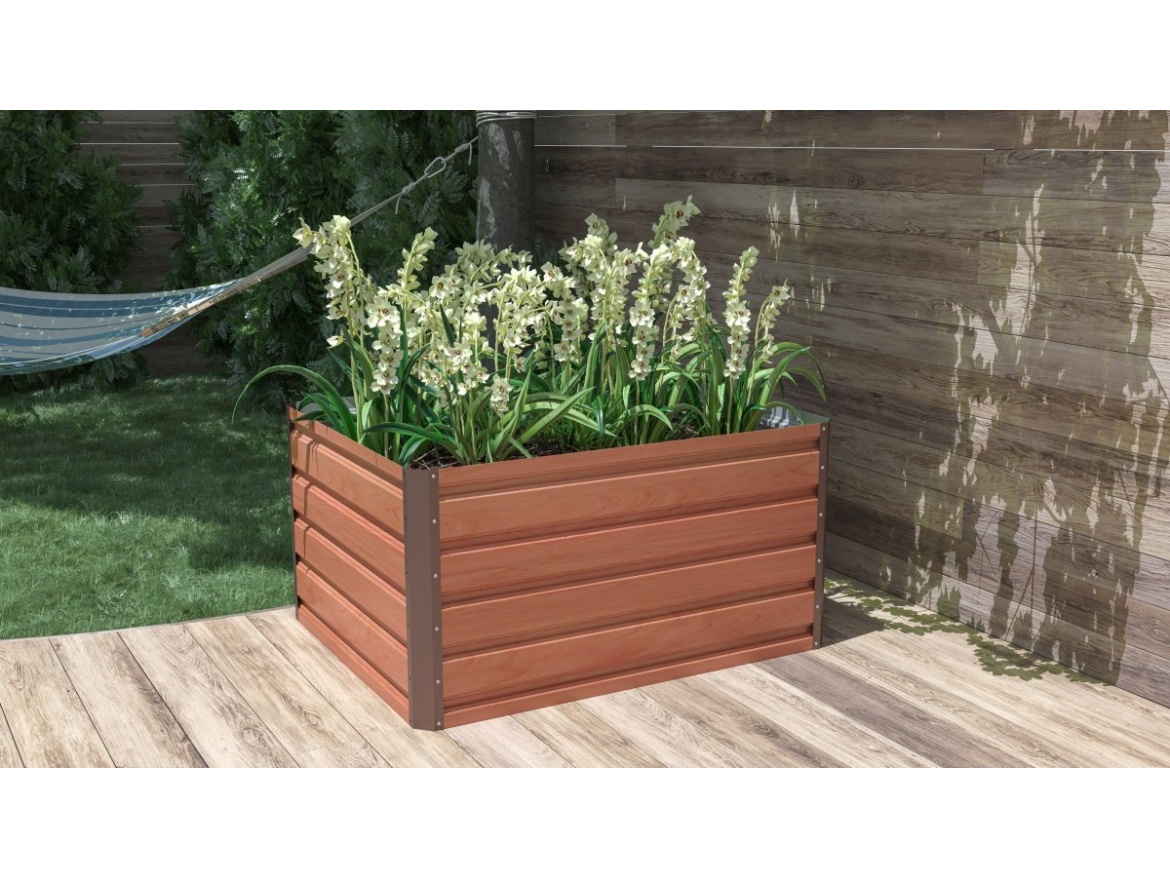 G21 Vyvýšený záhon  Daisy 100 x 80 x 52 cm, plechový, hnědý