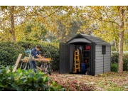 Plastový záhradný domček Keter Premier 759 šedý, s podlahou