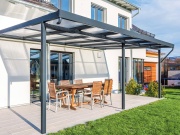 Hliníková pergola - číry/biela konštrukcia Gutta Terrassendach Premium