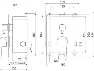 Vodovodní baterie – Novaservis Sprchová baterie Nobless Tina, chrom, podomítková, bez příslušenství, BOX38051R,0