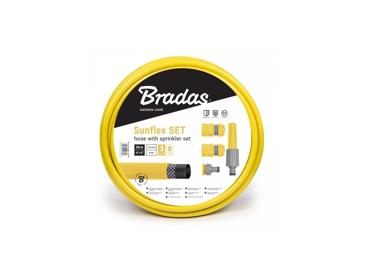 Bradas Zahradní hadice SUNFLEX 20m - 1/2" - 4 dílný komplet