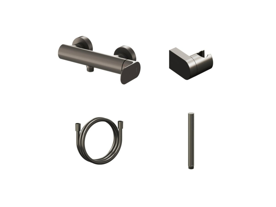 Ravak EL 032.20GB.+S Sprchová nástěnná baterie se sprchovým setem, Graphite Brushed