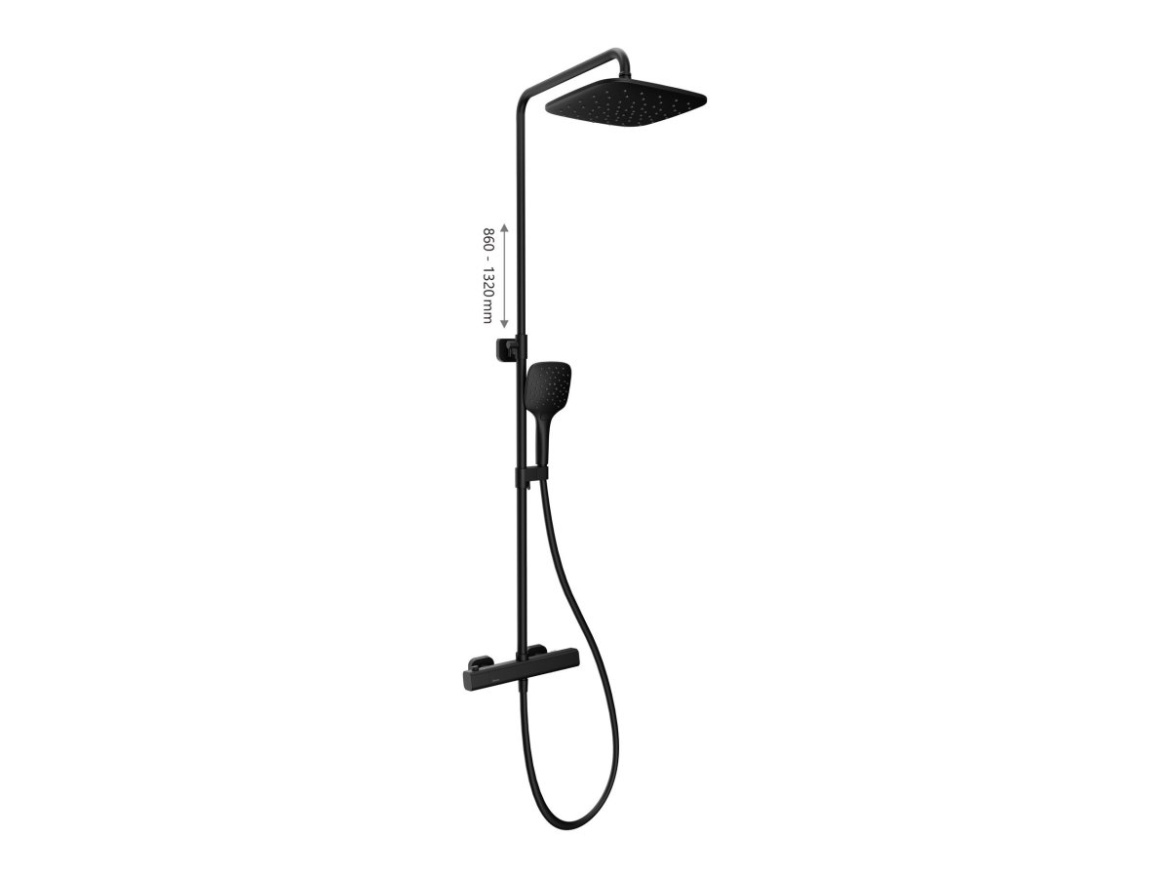 Ravak TD F 091.00CR Sprchový stĺp s termostatickou batériou, posuvný, so sprchovým setom, chróm