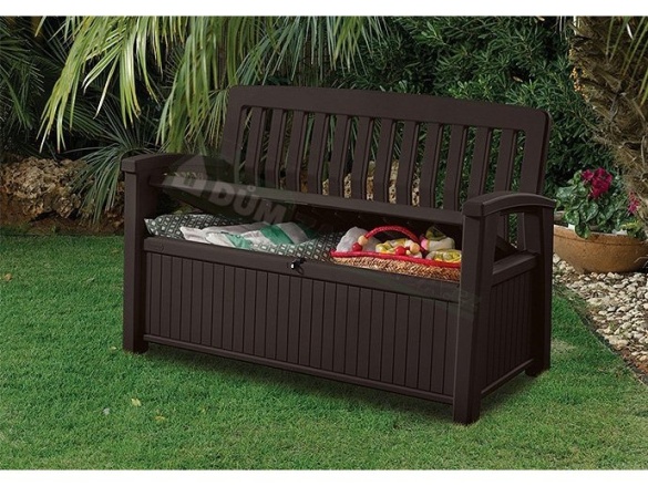 Keter Zahradní lavice Keter Patio 227 L - 138,6 x 63,5 x 88 cm - hnědá